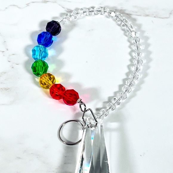 Crystal Chakra Rear View Mirror Car Charm - Picture 2 of 5